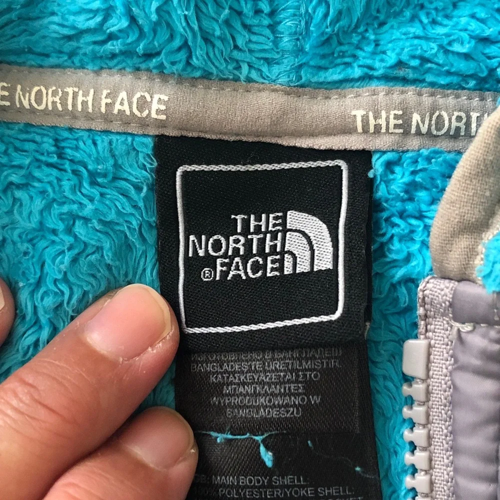The north face oso hoodie blue fleece jacket girls medium 10 12
